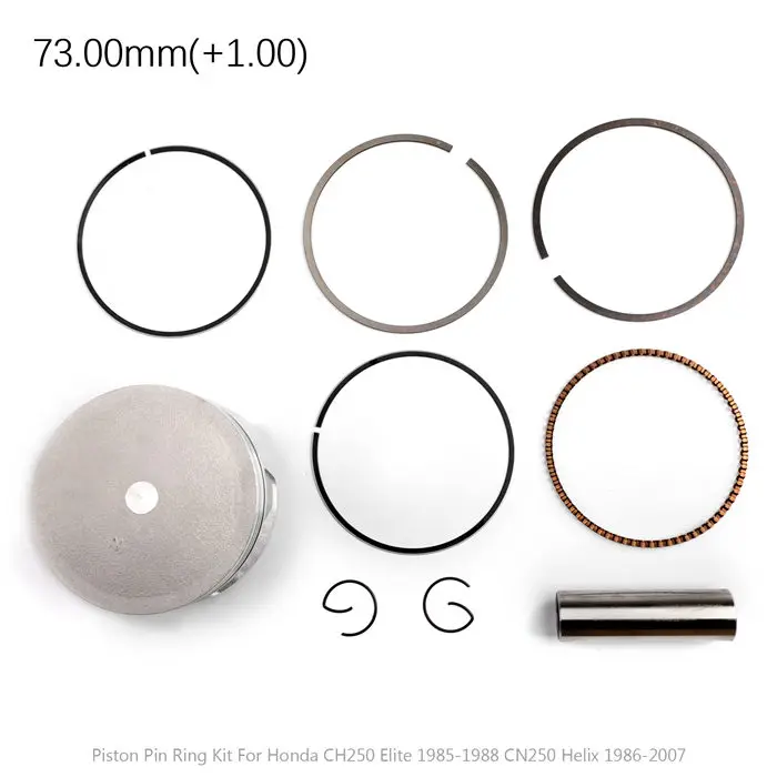 Комплект поршневых колец Artudatech для Honda CH250 Elite 1985-1988 CN250 Helix 1986-2007 CH CN 250 запчасти - Цвет: 73.00mm