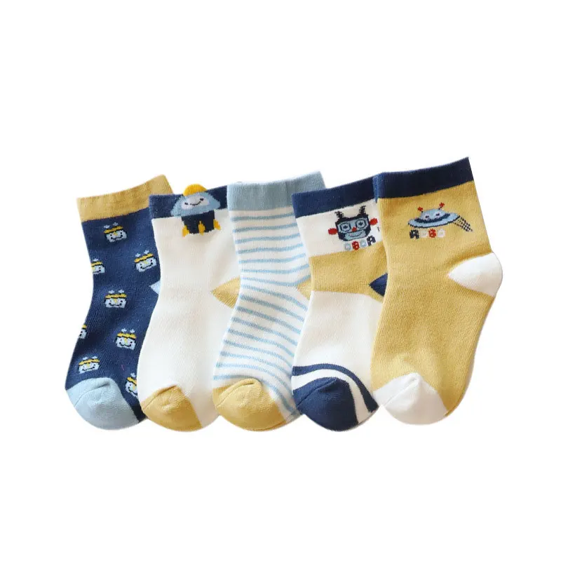 5 пар/лот, хлопковые детские носки зимние теплые носки для мальчиков и девочек, детские дизайнерские носки с рисунками животных для маленьких девочек и мальчиков