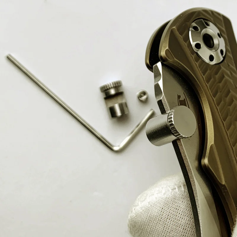 Personalizzato 416 In Acciaio Inox Kwik Coltello Pollice Stud Per Buck 110 Cnc Made Push Knife Chiodo Pulsante Vite Con Chiave Chiave Fai Da Te