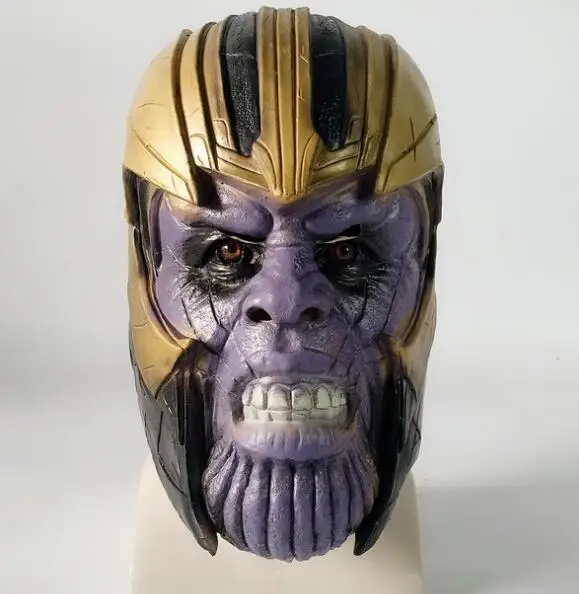 latex mask Для Мстителей танос 4 эндгейм перчатки Таноса Led бесконечность Gauntlet Бесконечность камни войны Led ПВХ перчатки маска для детей взрослых Хэллоуин - Цвет: latex mask