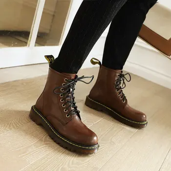 

Luxury brand women designer ankle boots platform flats shoes winter autumn cross-tied punk western cowgirls woman ankle boots