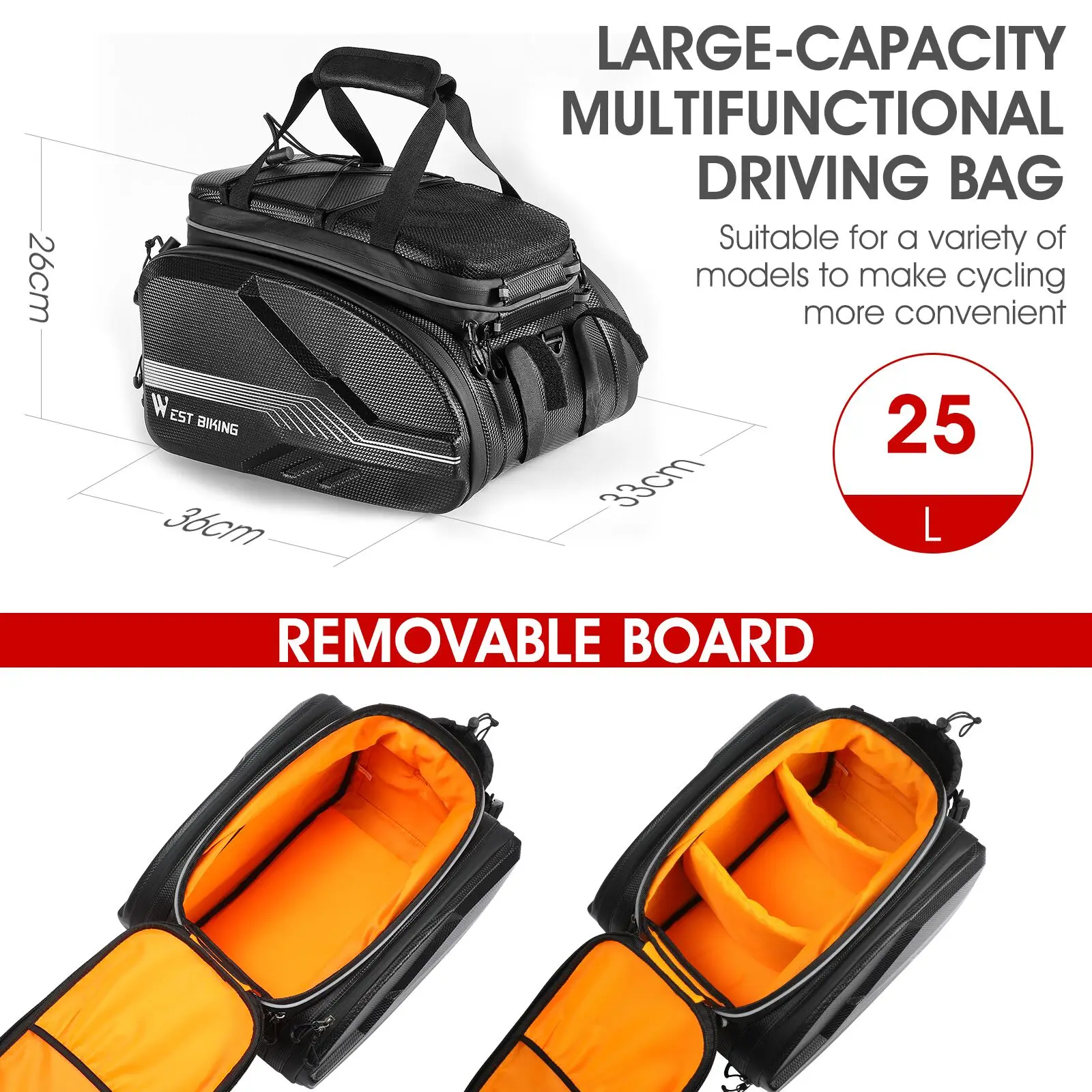 WEST BIKING In EVA Hard Shell Bike Bag Waterproof MTB - Main Image