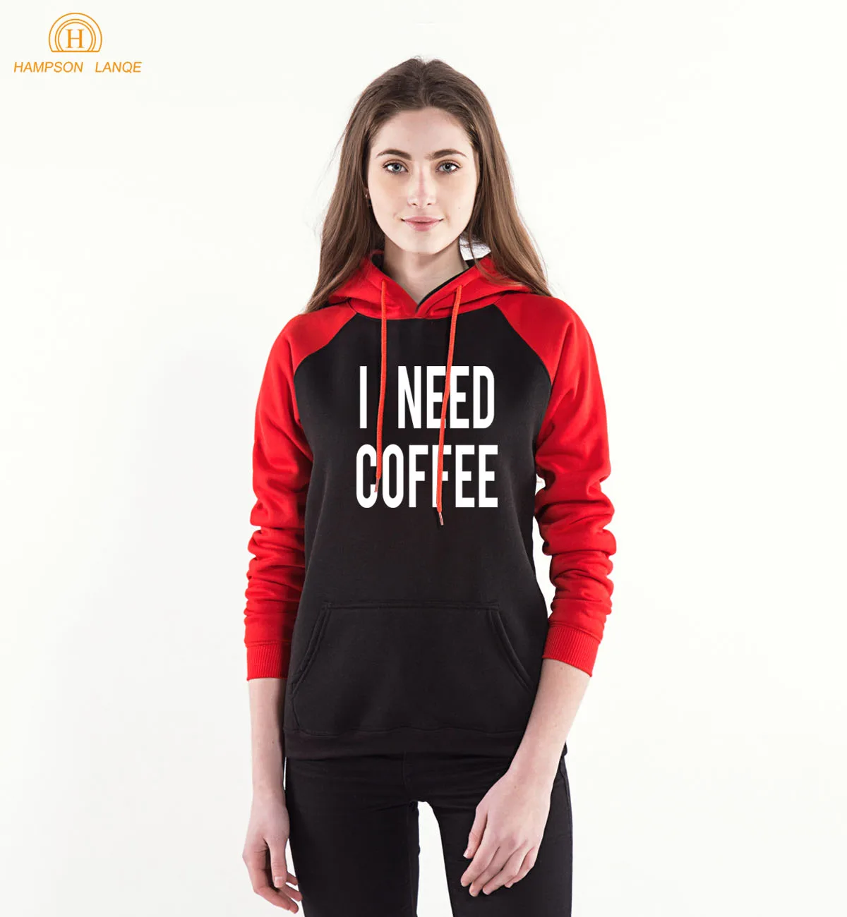 I Need Coffee Letters Print Women Raglan Hoodies Spring Autumn Kawaii Sweatshirts Fleece Women's Kpop Long Sleeve Hoodies