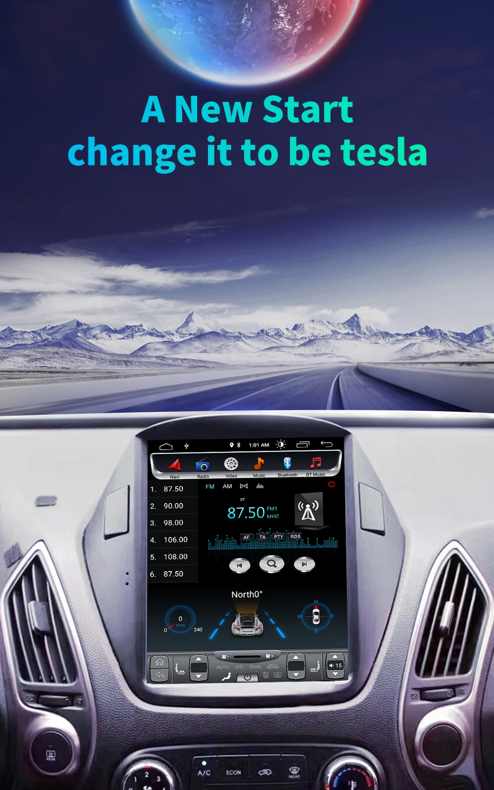 Discount 4G LTE android 9.0 navigation system vertical type radio bluetooth stereo player for Hyundai ix35 tucson  car multimedia player 1