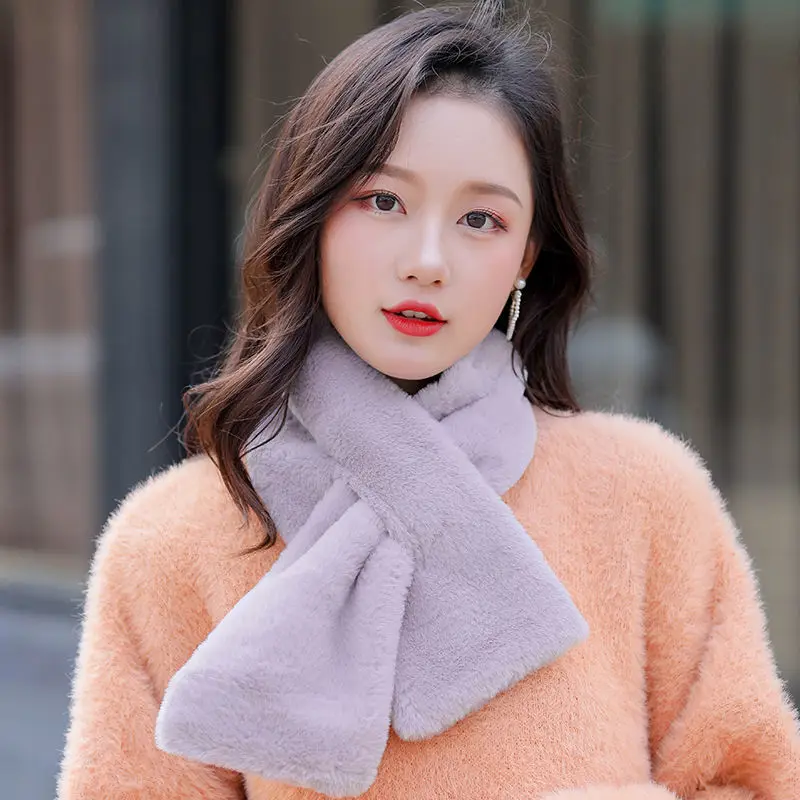 

2020 Trend Winter Cashmere Scarf Knitted Scarves Collar Neck Warmer Thick Soft Fashion Shawl For Ladies