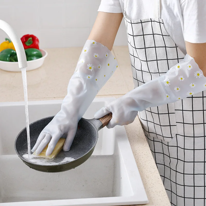 

Practical Fashion Kitchen Dishwashing Gloves Household DishwashingGloves Rubber Gloves Kitchen CleaningTools BathroomAccessories