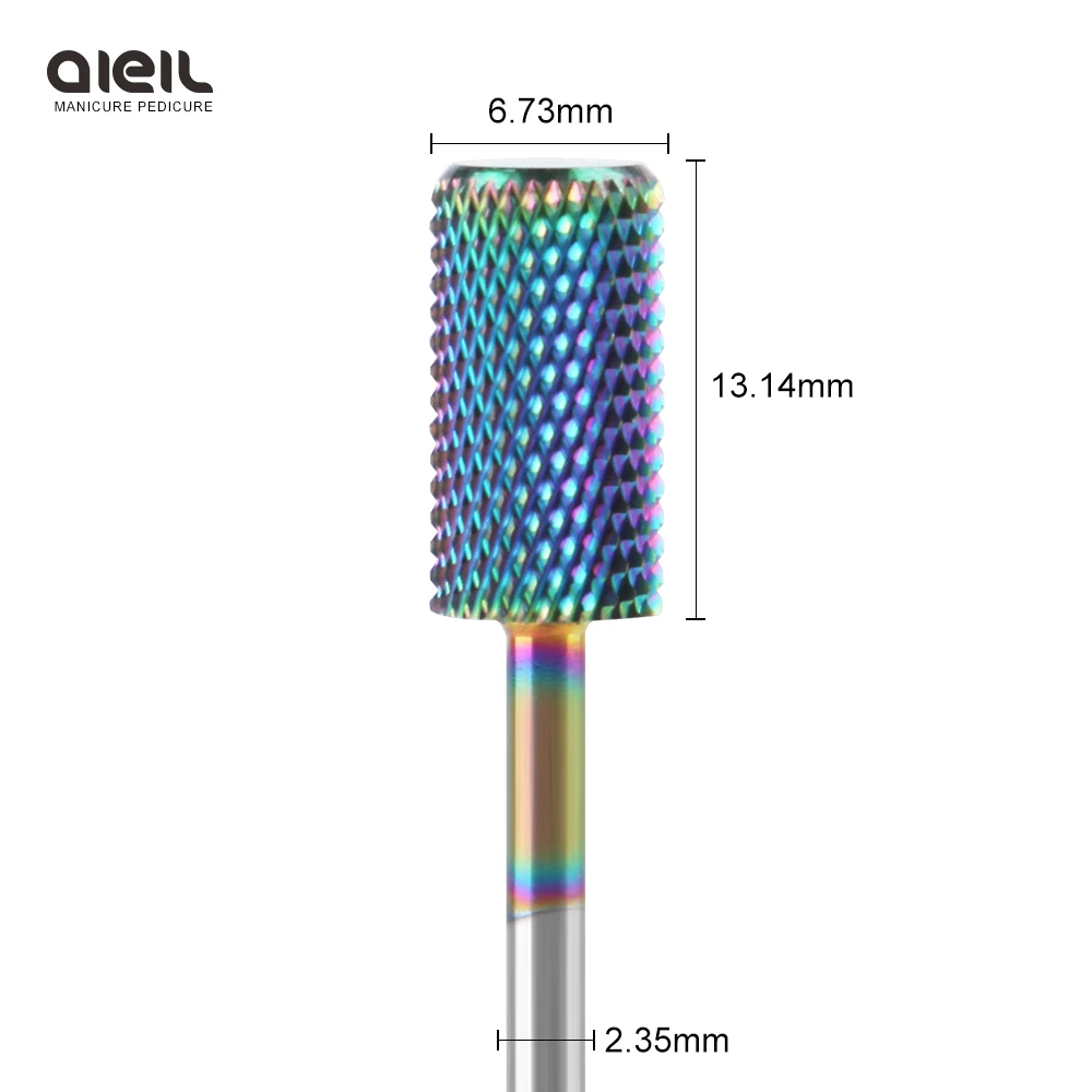 Сверло для маникюра с большим бортиком радужного покрытия, твердосплавное сверло для маникюра, аксессуары для ногтей, сверло для удаления акрилового геля
