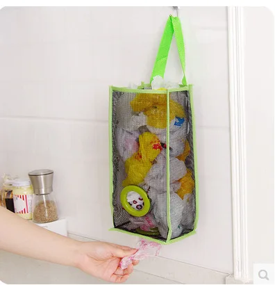 Grid Mounted Garbage Bag Storage Bag Extract Bag Plastic Bag Shopping Bag Storage Bag Kitchen Garlic Storage Bag Sub