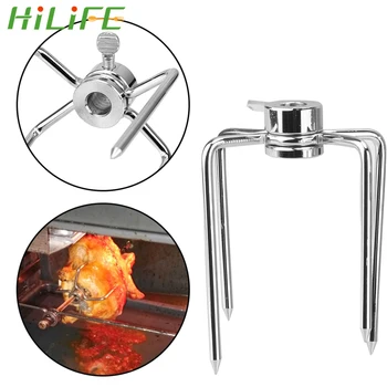 

2pcs/set Stainless Steel BBQ Forks Rotisserie Meat Fork Rotisserie BBQ Forks Charcoal Chicken Grill BBQ Tool Barbecue Supplies