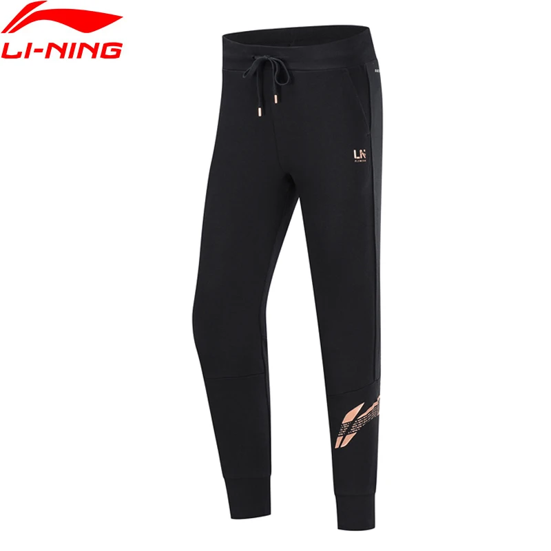 Li-Ning Women Training Series Sweat Pants Printing Loose Fit 60% Cotton 40% Polyester LiNing Sports Trousers AKLP538 WKY263