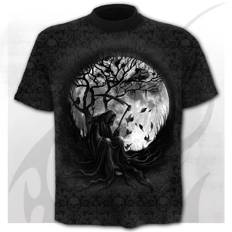 

t shirt Concert DIY Tees for Mens 2020 Summer New Men's T-shirt 3D Skull & Poker Fashion Short-sleeved Summer New Hunter