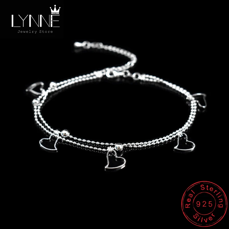 새로운 패션  하트 펜던트 Anklets 여성 쥬얼리 더블 레이어 작은 구슬 스타..