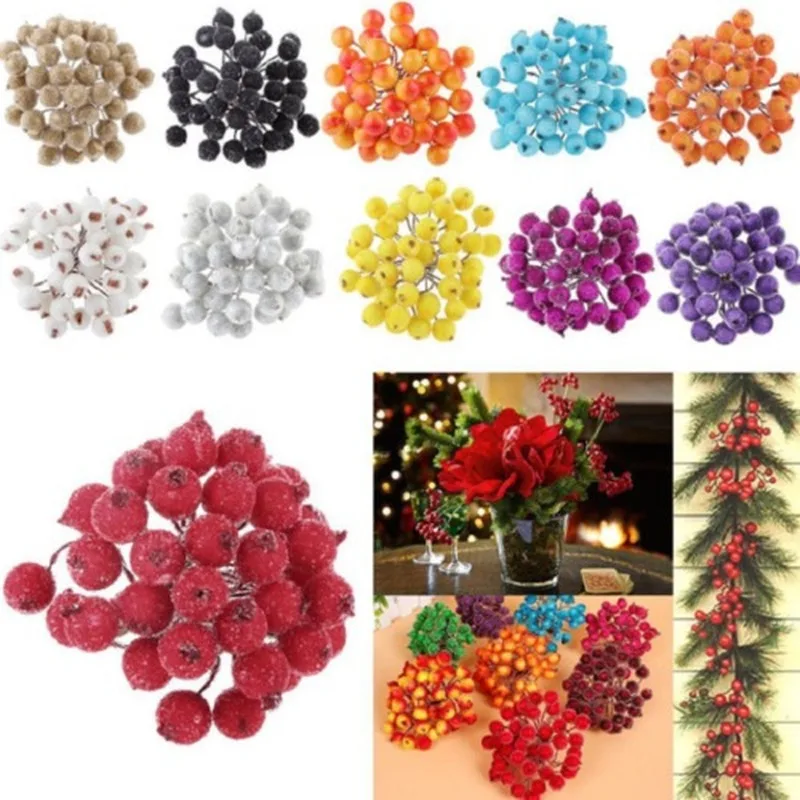 

Mini Christmas Fruit Berry Holly Artificial Flower Pick Xmas Home Decor