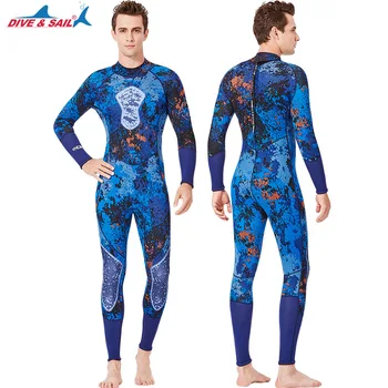 

DIVE&SAIL Men Women 1-piece 3mm Neoprene Camo Wetsuit Back Zip Full-body Scuba Diving Jumpsuit Surfing Swimming Spearfishing New