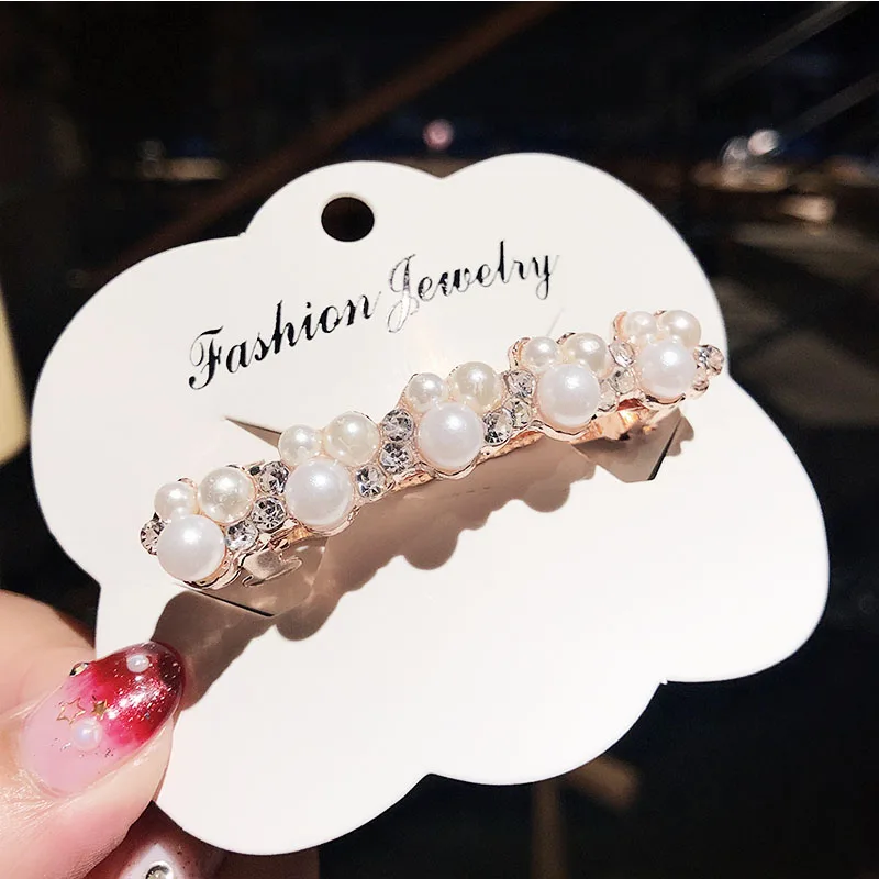 pearls and crystal Новые женские элегантные жемчужные блестящие заколки для волос, красивые повязки на голову, аксессуары для волос - Цвет: pearls and crystal
