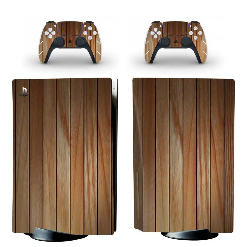 Wood Style Ps5 Standard Disc Edition Skin Sticker Decalcomania Cover Per Playstation 5 Console E Controller Ps5 Skin Sticker Vinyl