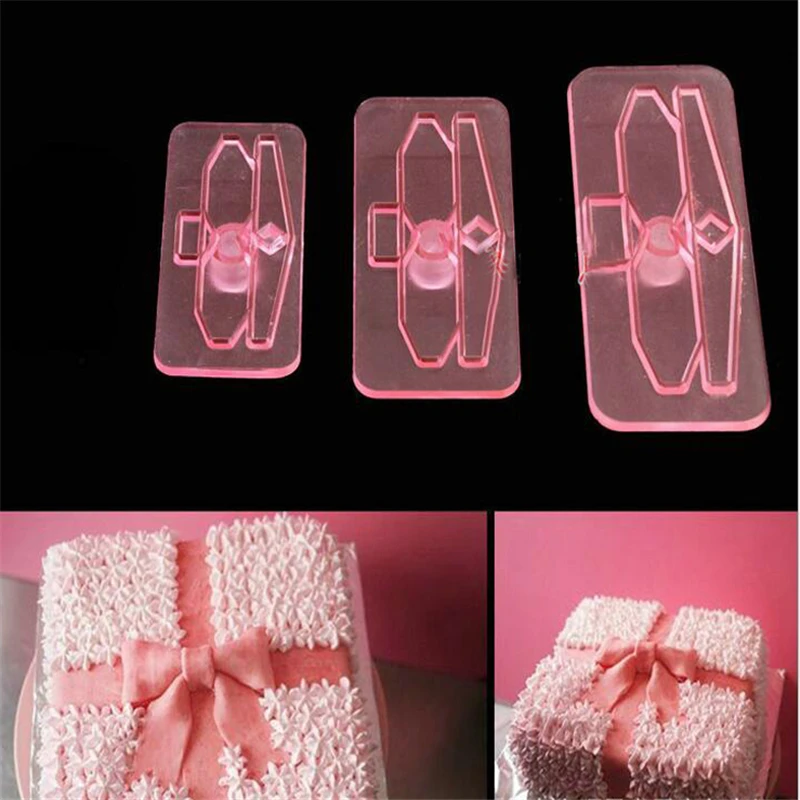 3 шт./компл. Пластик бантиками бантом нож для разрезания торта Fondant Mold Кухня