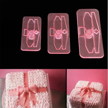 

3pcs/set Plastic Bows Bowknot Cake Cutter Fondant Mold Kitchen Accessories DIY Baking Pastry Tools