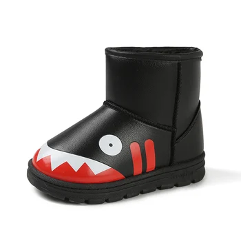 

Snow Boots for Kids Boys Girls Cute Shark Print Design Children's Winter Shoes for Toddlers Little Big Kid Outdoor Sneakers
