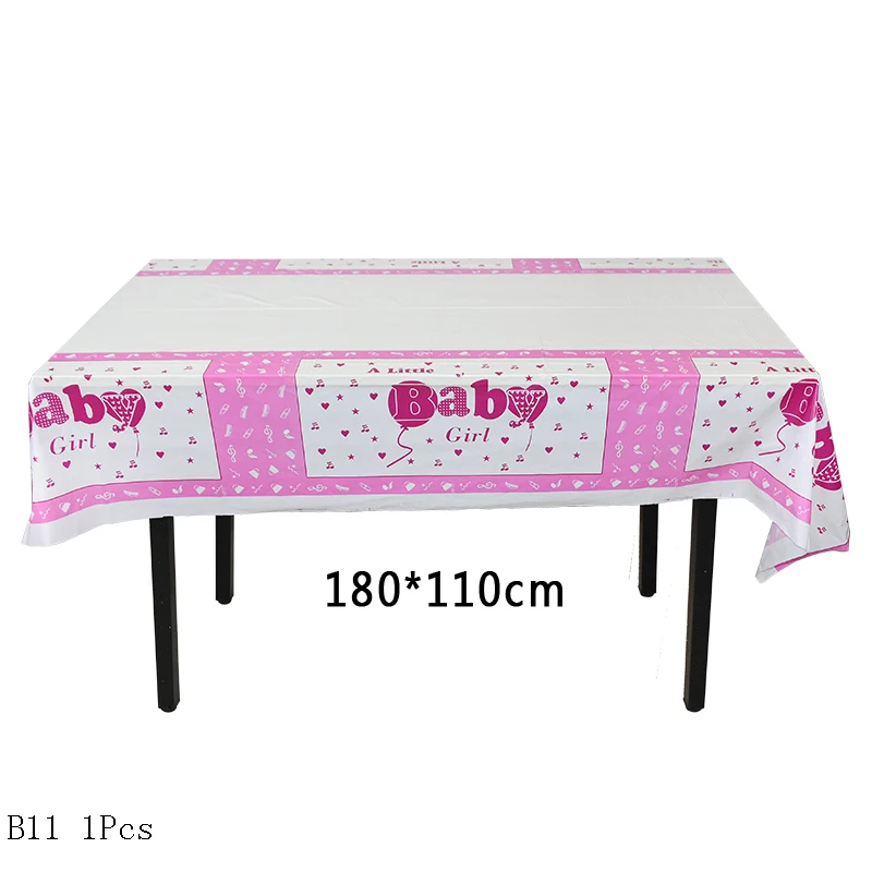 G11 Boy or Girl Baby Shower Disposable Tableware Gender Reveal Cup Plate Napkin Tablecloth Garland Birthday Party Decoration - Color: G11