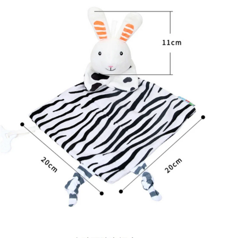 

2019 Striped Rabbit Appease Towel Toddler Infant Elephant Blanket Soothing Towel Kid Bed Plush Early Education Development Toy