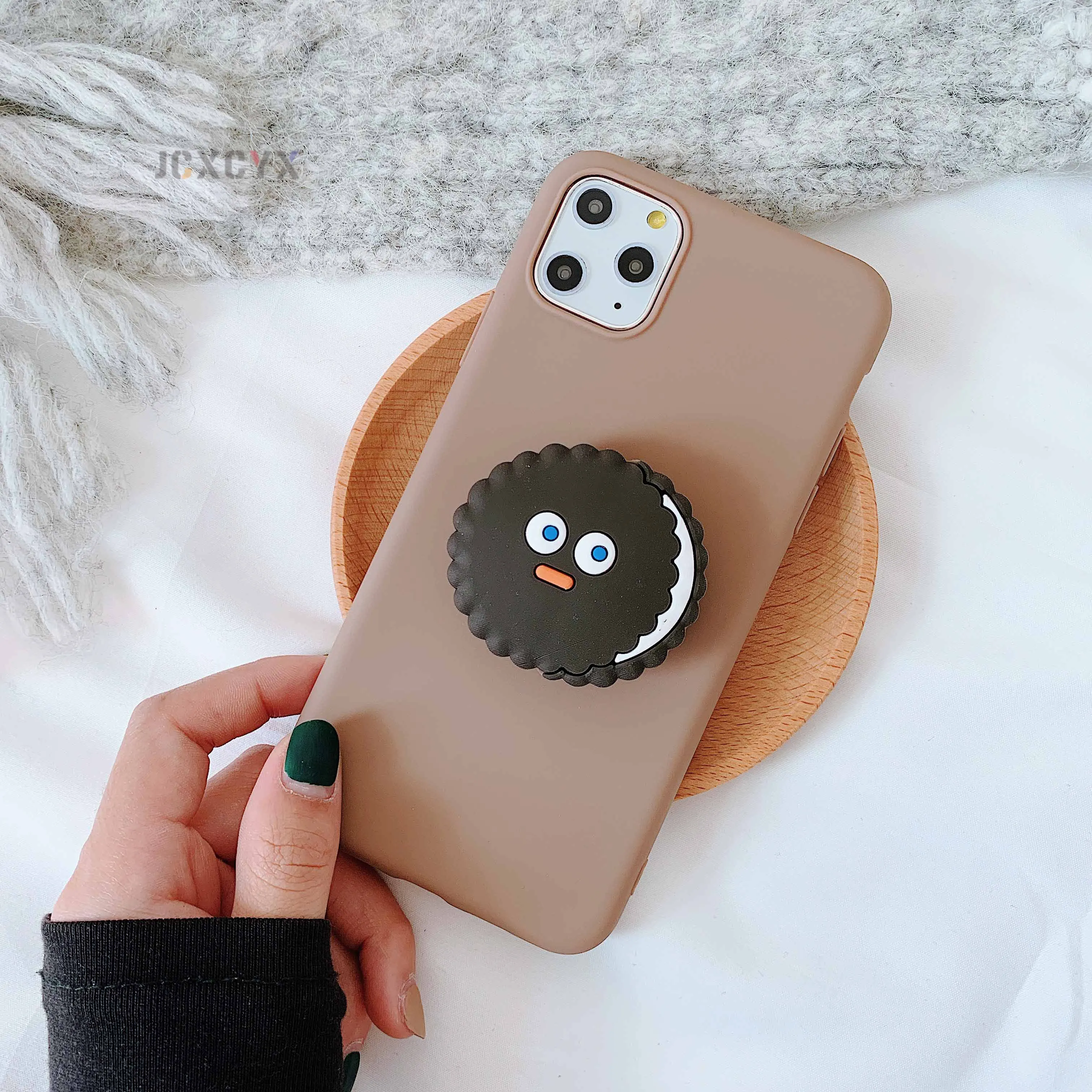 3D милый Cartoo Oreo печенье мягкий чехол для телефона для iphone X XR XS 11 Pro Max 6S 7 8 plus держатель чехол для samsung S8 S9 S10 Note