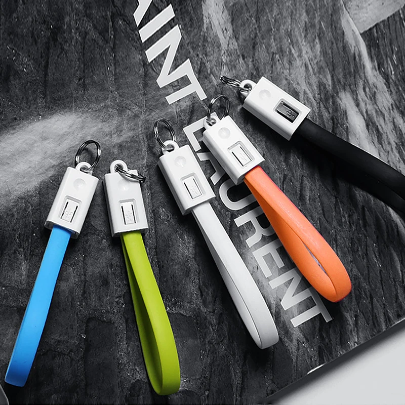 Портативный USB кабель с кнопкой 20 см 2 А Micro / Type c для передачи данных и зарядки