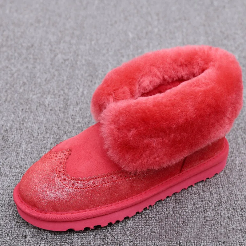UVWP/новые женские зимние ботинки наивысшего качества зимние ботинки на натуральном меху модные женские ботильоны женская теплая обувь теплые шерстяные ботинки - Цвет: Red