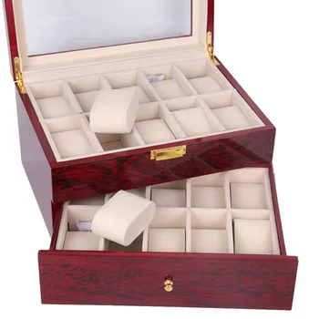 

20grid Wood Watch Box Jewelry Organizer Bracelet Necklace Pendants Storage Case