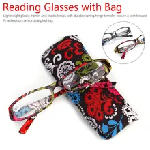 Ультралегкие женские очки для чтения с принтом, женские весенние очки с прозрачными линзами для дальнозоркости, очки с подходящей сумкой