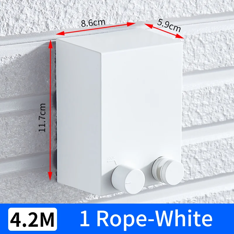 1 Rope-white Ванная комната Clothesliner Телескопическая из нержавеющей стали для бельевой Веревки Выдвижной закрытый на открытом воздухе квадратная черная стена бельевой Dr - Color: 1 Rope-white