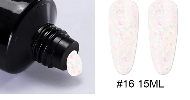 15ml Poly Acrylic Gel For Nail 22 Color Spangle Crystal Extension Gel UV/LED Light Quick Extension Nail Without Paper Holder&_&* 16