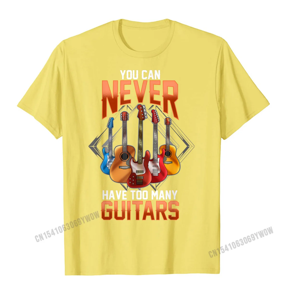 Hip hop Top T-shirts Casual Short Sleeve Faddish Crewneck Cotton Tops Shirts Street Tee-Shirts for Men Summer/Autumn Guitar Shirts For Men You Can Never Have Too Many Guitars T-Shirt__821 yellow
