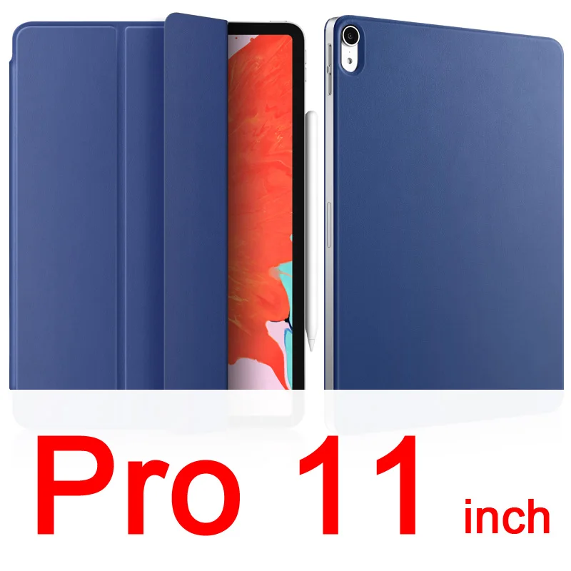 Чехол для лица ID 11 12,9 дюймов iPad Pro, Магнитный ультра тонкий элегантный чехол с подставкой Чехол с поддержкой зарядки - Цвет: Navy for Pro11