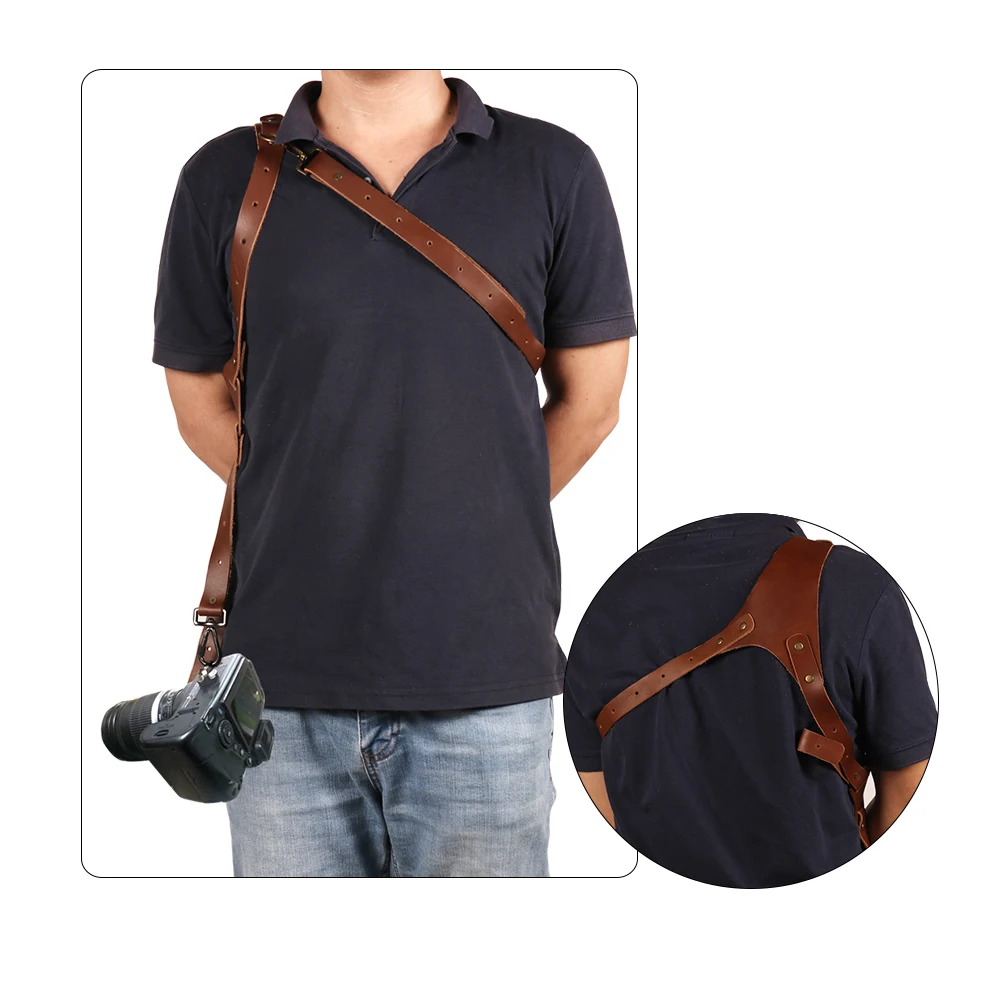 Najtaniej Sindax pasek od aparatu skórzany pasek DSLR pojedynczy podwójny pasek na ramię różany kowadło indie Earl aparat uprząż dla Canon Nikon DSLR