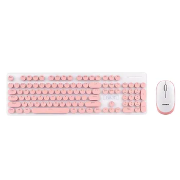 

SeenDa Ultra Slim 2.4G Wirelss keyboard and Mouse Combos for PC Laptop Candy Pink Women Girl Home Office Keyboard Mouse Set
