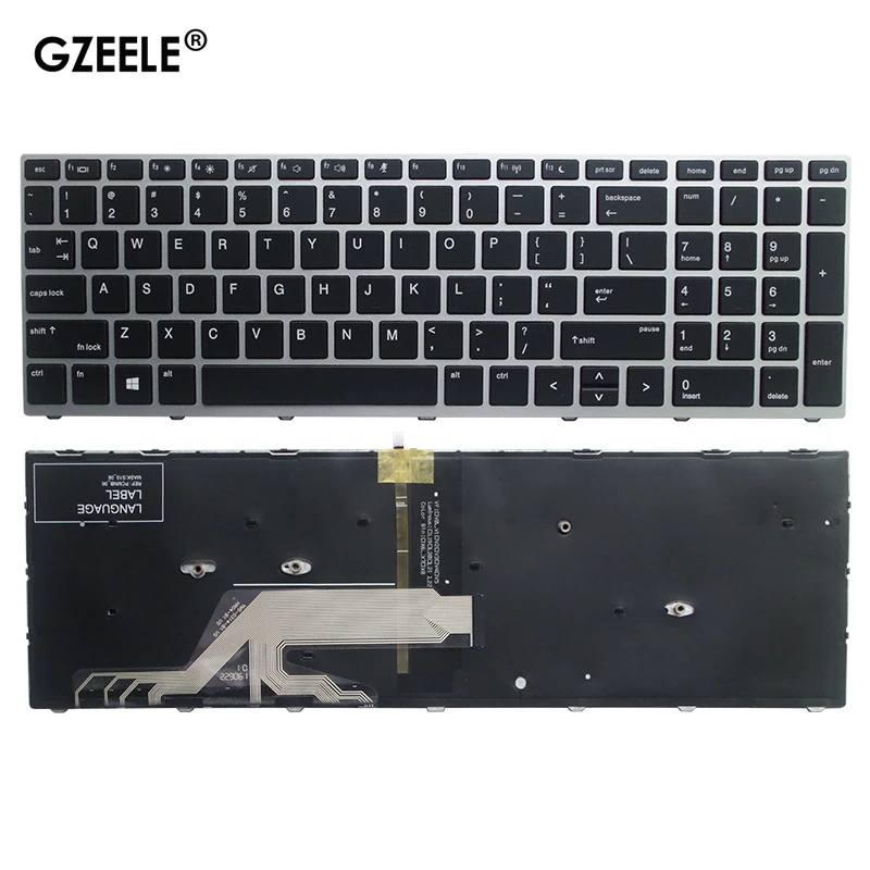 Teclado Retroiluminado do Portátil dos Eua hp Probook 450 g5 455 g5 470 g5 650 g4 650 g5 Teclado Inglês Novo