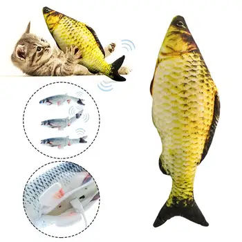 

Cat Toy Wagging Fish Electric Jump Fish Automatic Simulated USB Plush Toy Interactive Rechargeable Chew Toy
