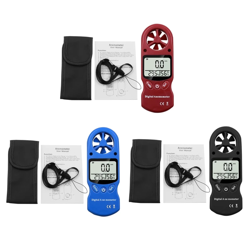 

Handheld LCD Display Digital Anemometer Wind Speed Meter Hygrometer Thermometer