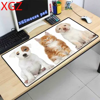 

XGZ Anime Mouse Pad Three Cute Cats and Dogs Pattern Game Console Accessories Mouse Pad Computer Notebook Desk Mat