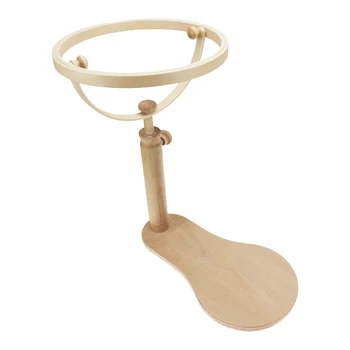 

24/28cm Circle Adjustable Wood Embroidery Stand Hoop Cross Stitch Ring Frame Embroidery Tools 35- 46cm Height Sewing Accessories