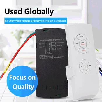 

QIACHIP Universal Ceiling Fan Lamp Remote Control Kit AC 110-240V Timing Control Switch Adjusted Wind Speed Transmitter Receiver