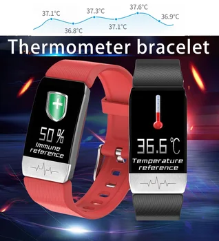 

Fitness Tracker Smart Bracelet Smart Band IP68 Waterproof Heart Rate ECG Monitor Smart Watch Weather Body Temperature Monitoring