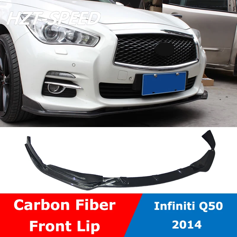 Q50 Carbon Fiber Front Shovel Bumper Lip Spoiler Diffuser For Infiniti