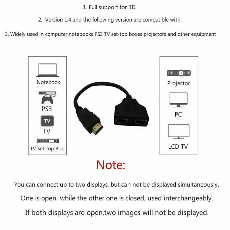 1080P HDMI порт папа-мама 1 вход 2 Выход сплиттер кабель адаптер конвертер PUO88