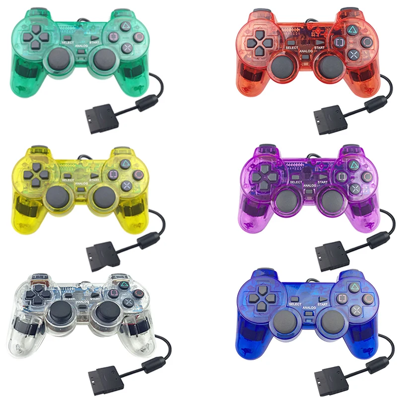 Проводной прозрачный геймпад для контроллера Sony PS2 консоль Double Shock джойстик |