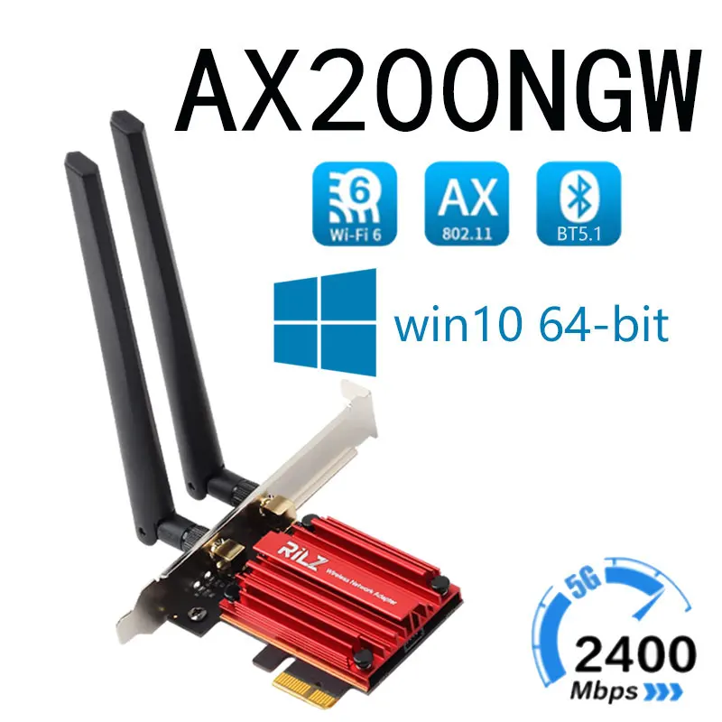 mobile lan adapter Triple Band Gigabit wireless network card AX210 AX200 8265AC cooling desktop wireless network card AX210 supports6G Bluetooth5.2 wireless card for pc Network Cards