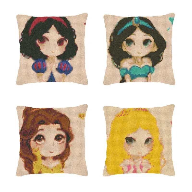 

Dropshipping Latch Hook kits Pillow Cartoon Diy Handmade Printed Canvas Cushion Latch Hook Kits Unfinished accessories 43x43