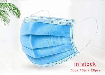 

5pcs 10pcs 3 Layers Anti Virus Anti-Dust Dustproof Earloop Face Mouth Masks Facial Protective Cover Masks for All People