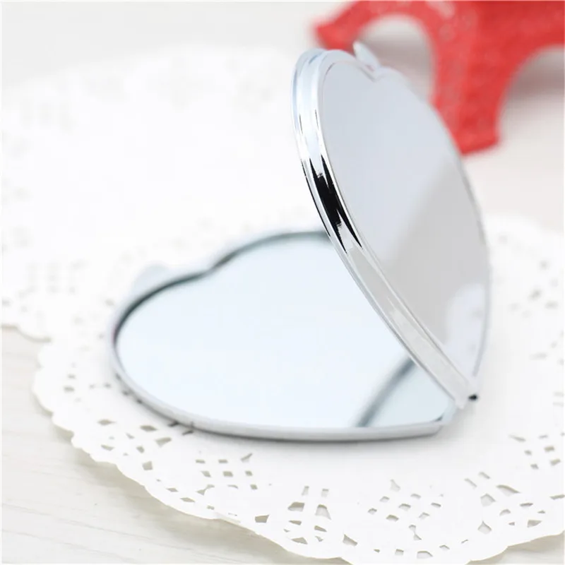 1 шт портативное зеркало для макияжа из нержавеющей стали, ручное карманное складное косметическое зеркало, двойное зеркало для макияжа, маленькие различные формы